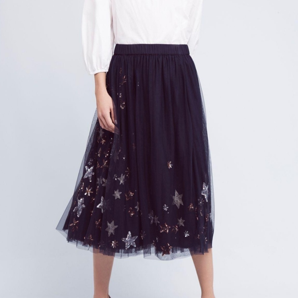 Anthropologie Lumiere Midi Skirt